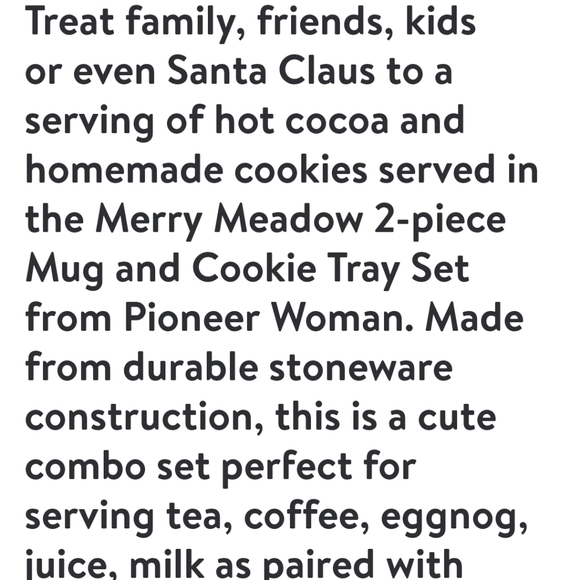 🎅 New Pioneer Woman 2-Piece Merry Meadows Cookie Tray & Mug Set - Picture 2 of 11